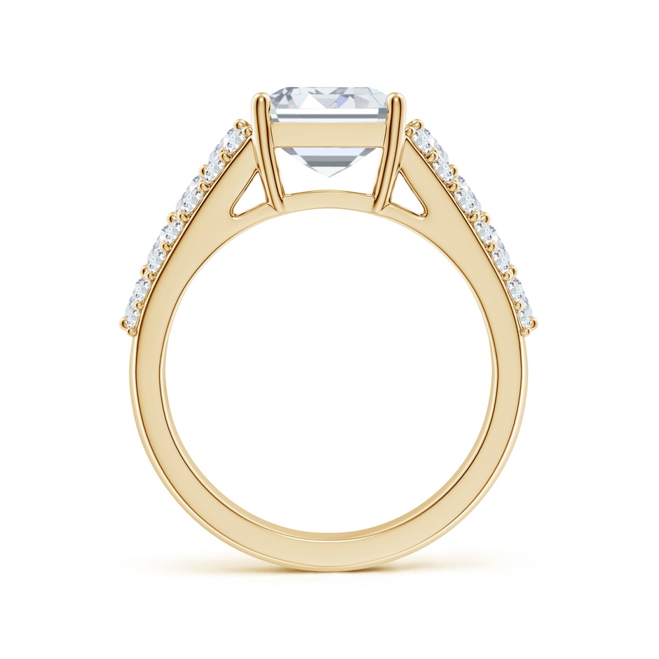 10x7mm FGVS Emerald-Cut Lab-Grown Diamond Broad Engagement Ring with Accents in 18K Yellow Gold side 199