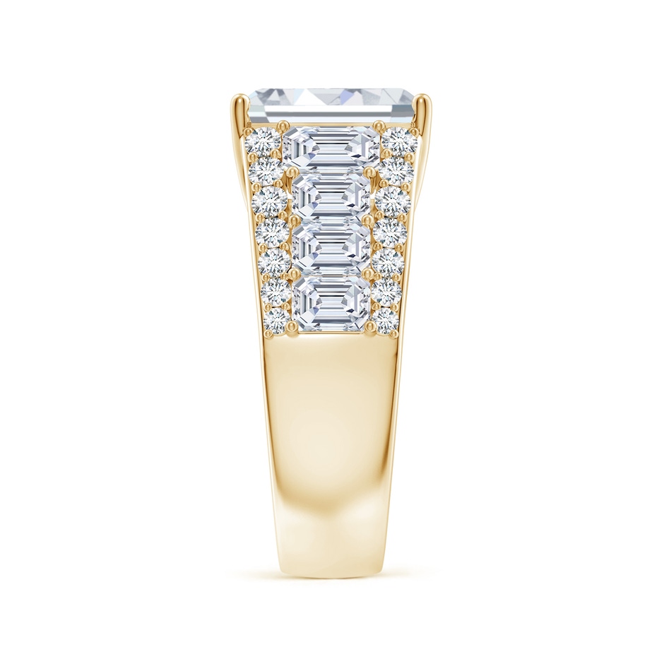 10x7mm FGVS Emerald-Cut Lab-Grown Diamond Broad Engagement Ring with Accents in 18K Yellow Gold side 299