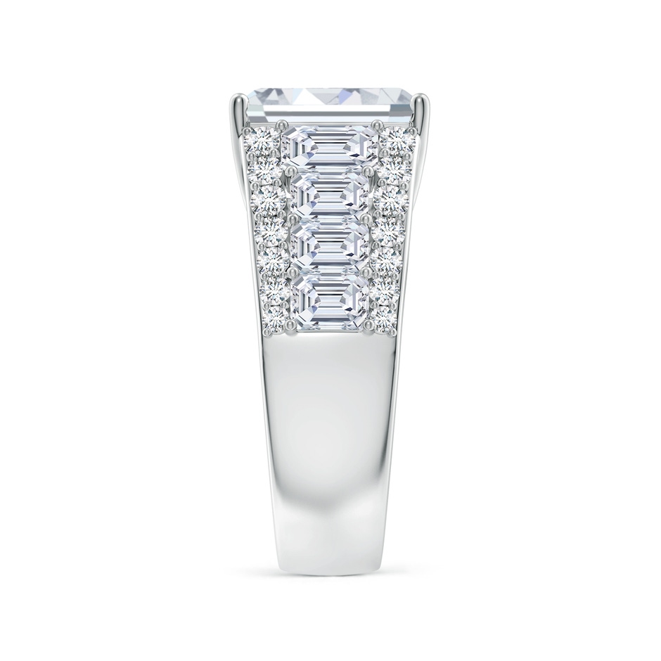 10x7mm FGVS Emerald-Cut Lab-Grown Diamond Broad Engagement Ring with Accents in P950 Platinum side 299