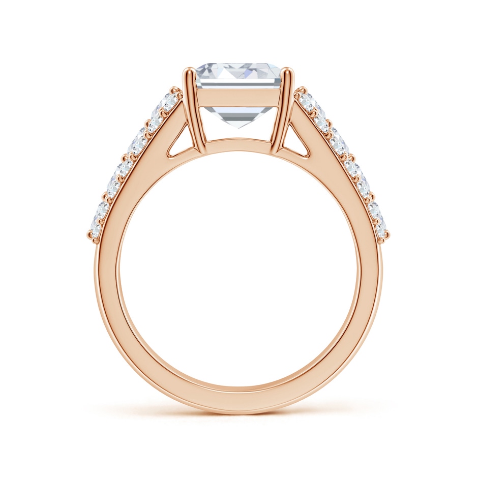 10x7mm FGVS Emerald-Cut Lab-Grown Diamond Broad Engagement Ring with Accents in Rose Gold side 199