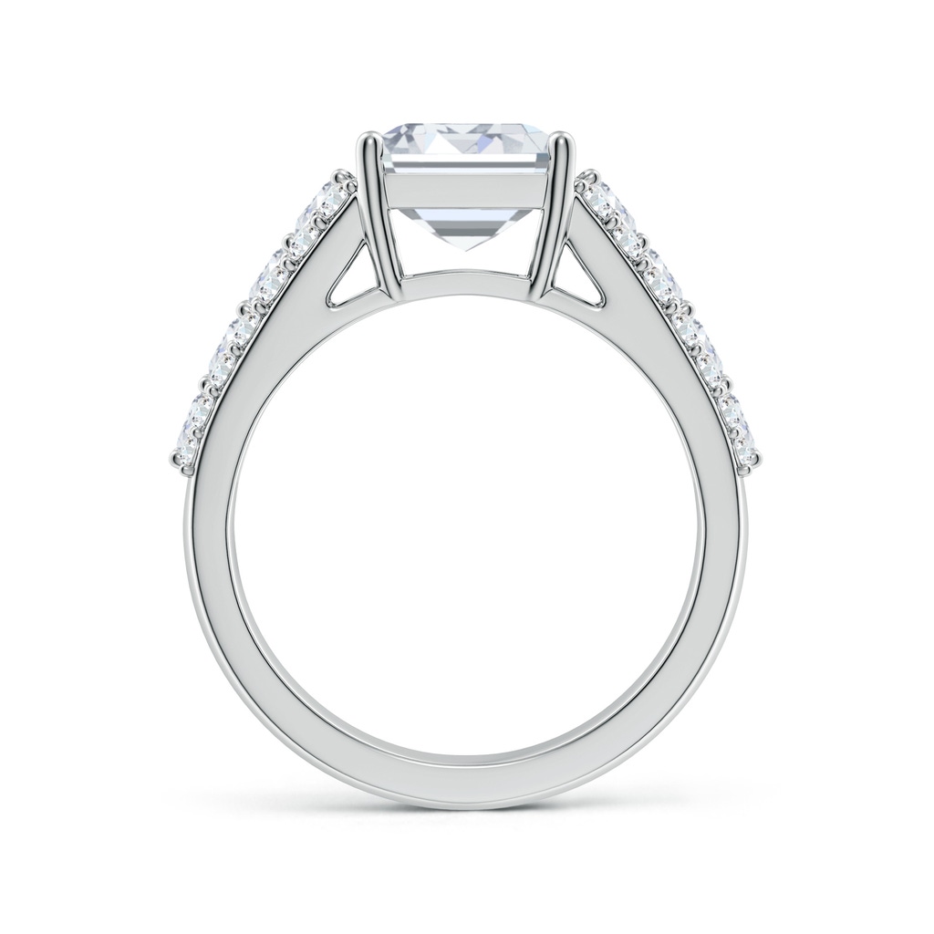10x7mm FGVS Emerald-Cut Lab-Grown Diamond Broad Engagement Ring with Accents in White Gold - side 199