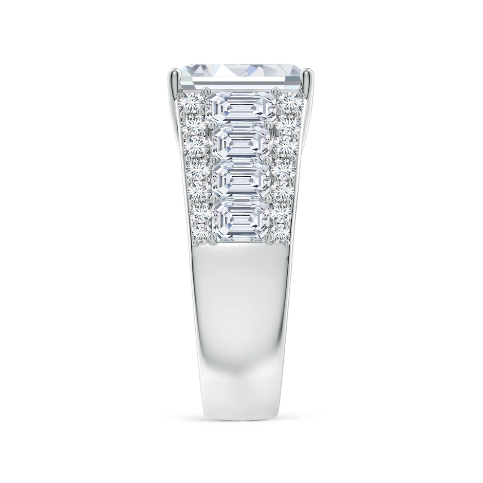 10x7mm FGVS Emerald-Cut Lab-Grown Diamond Broad Engagement Ring with Accents in White Gold side 299