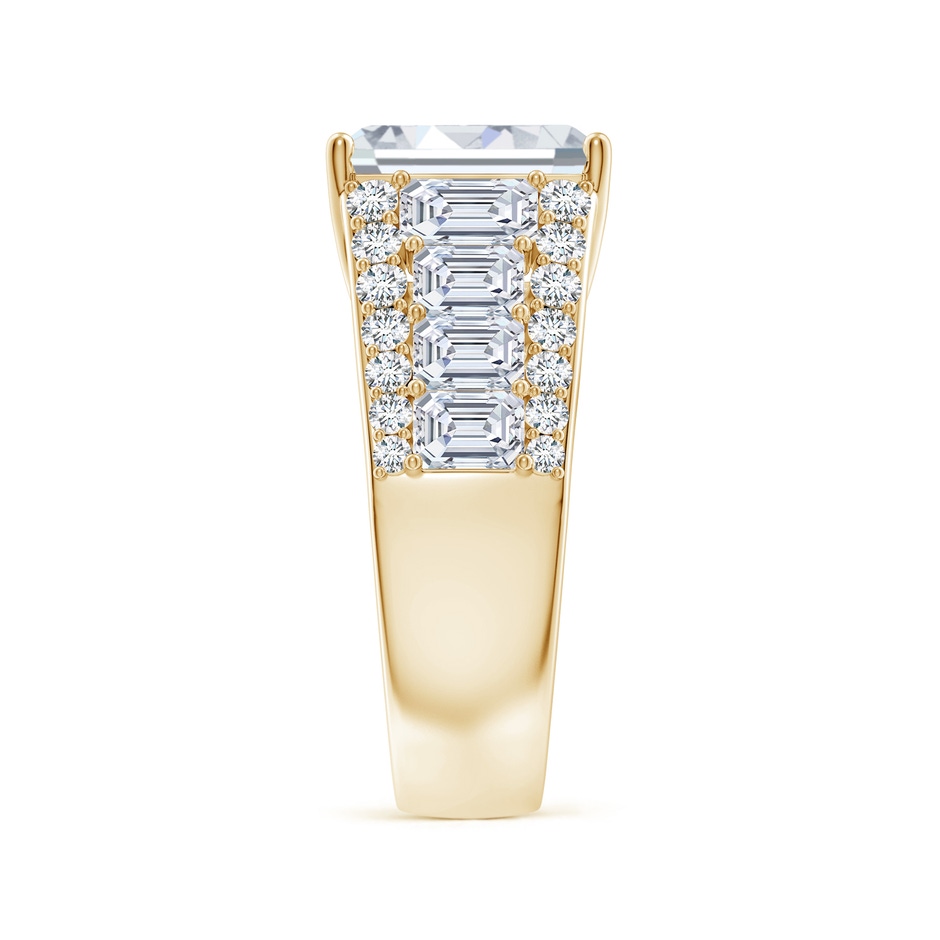 10x7mm FGVS Emerald-Cut Lab-Grown Diamond Broad Engagement Ring with Accents in Yellow Gold side 299