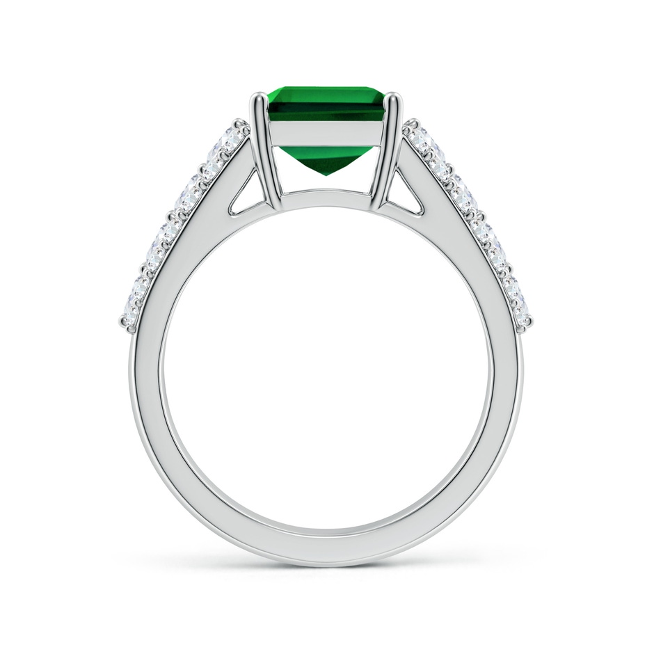 10x8mm Labgrown Emerald-Cut Lab-Grown Emerald Broad Engagement Ring with Accents in White Gold side 199