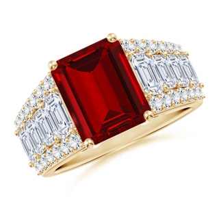 Emerald Cut Lab-Grown Lab Grown Ruby