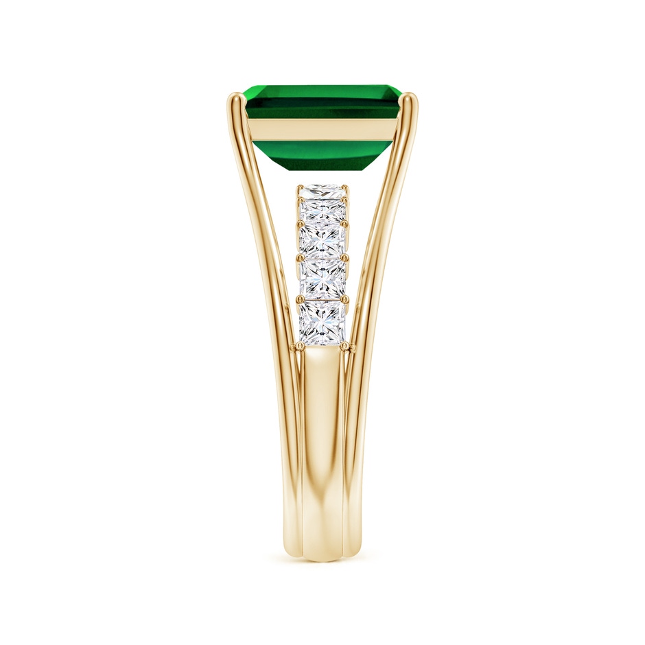 10x8mm Labgrown Emerald-Cut Lab-Grown Emerald Bridge Engagement Ring in Yellow Gold side 299