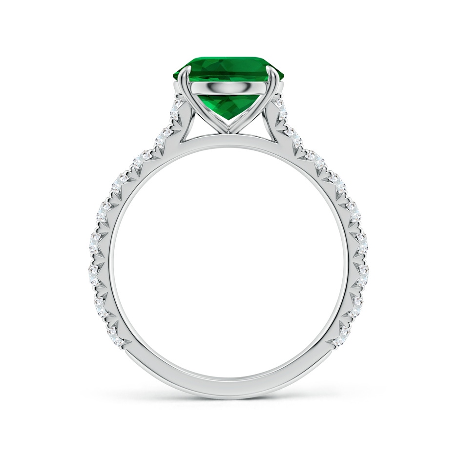 10x8mm Labgrown Oval Lab-Grown Emerald Two Tone Engagement Ring with Accents in P950 Platinum side 199