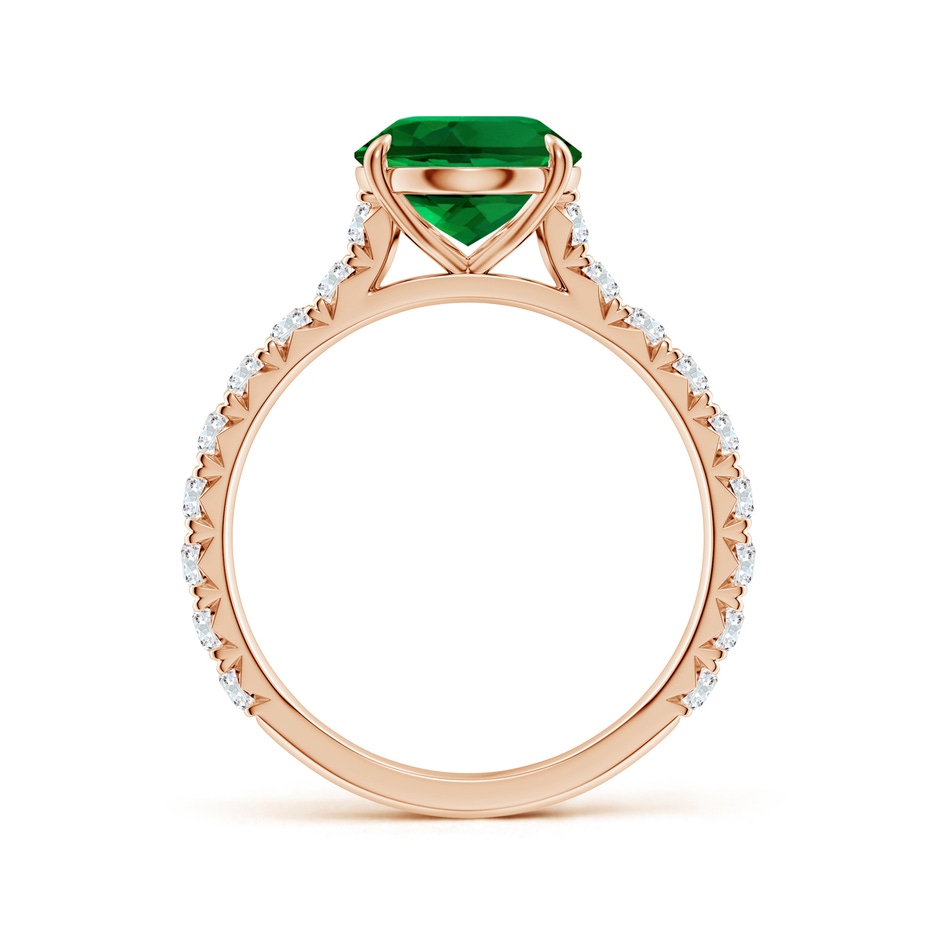 10x8mm Labgrown Oval Lab-Grown Emerald Two Tone Engagement Ring with Accents in Rose Gold side 199