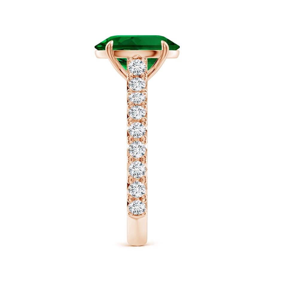 10x8mm Labgrown Oval Lab-Grown Emerald Two Tone Engagement Ring with Accents in Rose Gold side 299