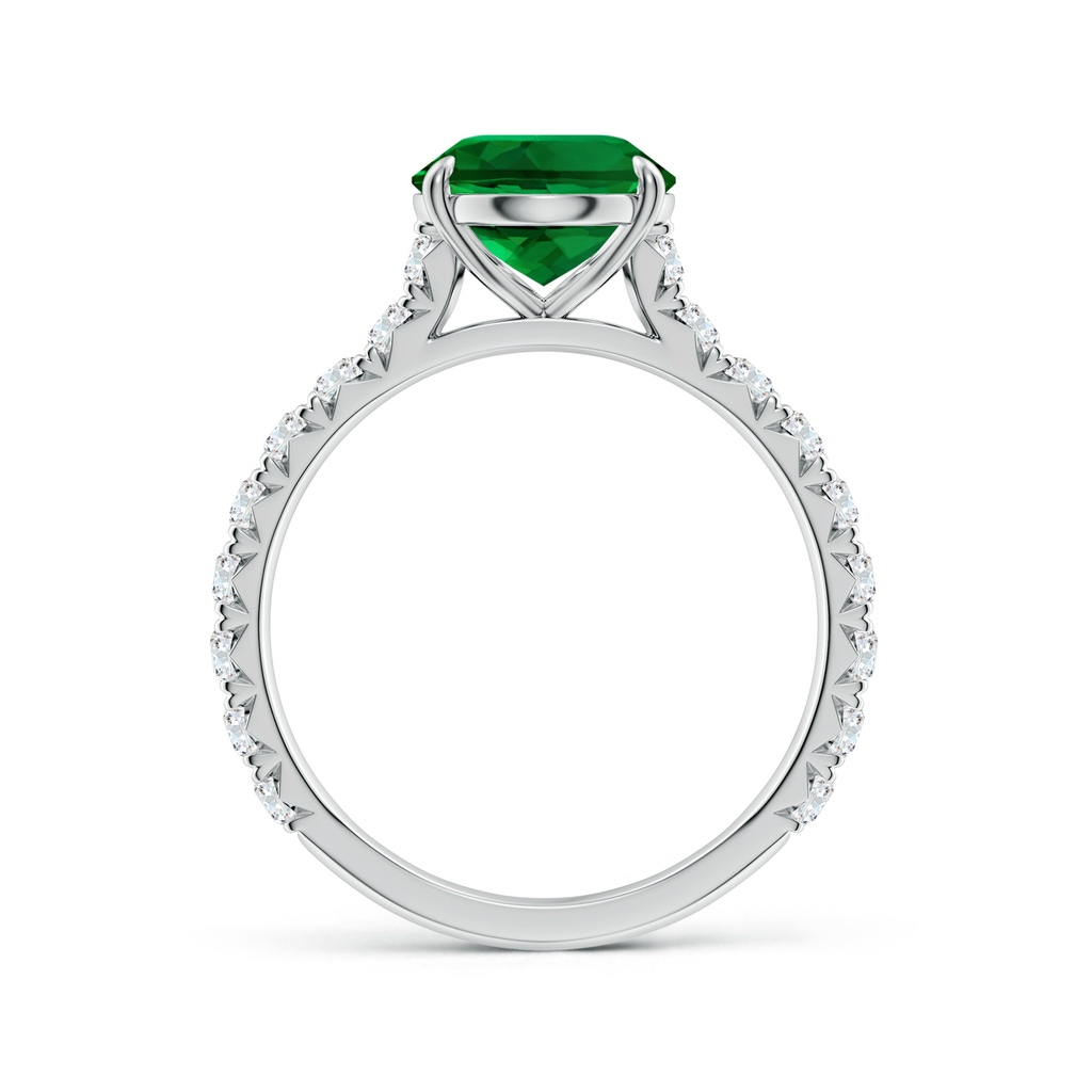 10x8mm Labgrown Oval Lab-Grown Emerald Two Tone Engagement Ring with Accents in White Gold Rose Gold - side 199