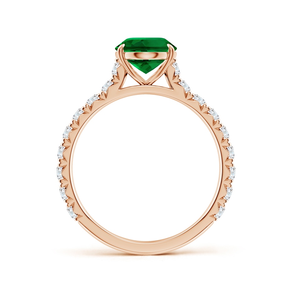 9x7mm Labgrown Oval Lab-Grown Emerald Two Tone Engagement Ring with Accents in Rose Gold side 199