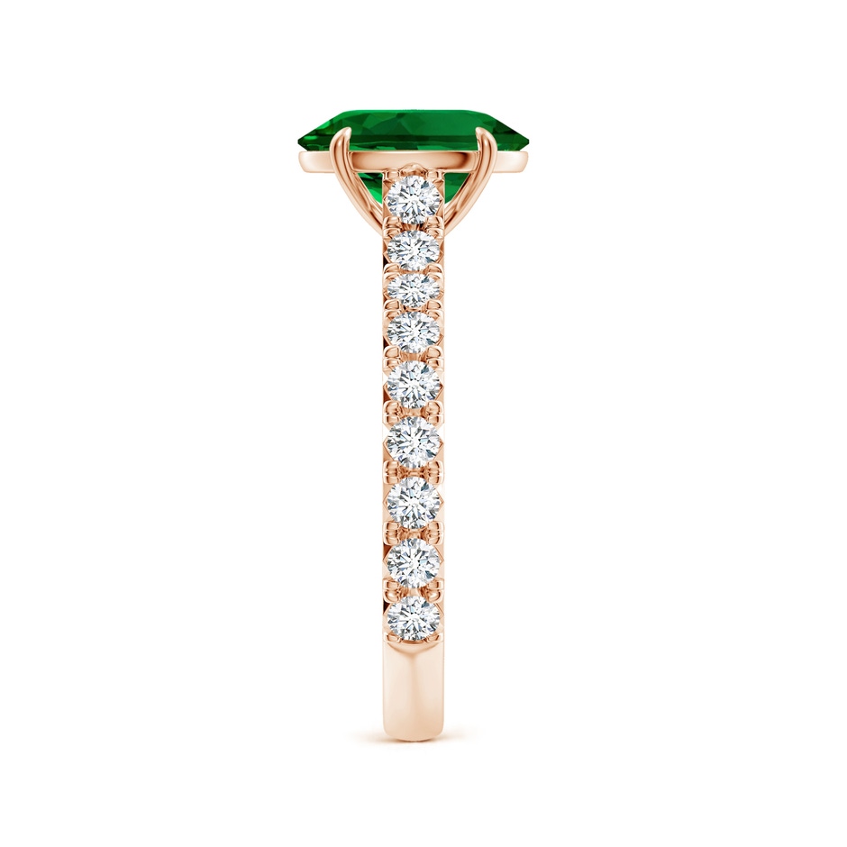 9x7mm Labgrown Oval Lab-Grown Emerald Two Tone Engagement Ring with Accents in Rose Gold side 299