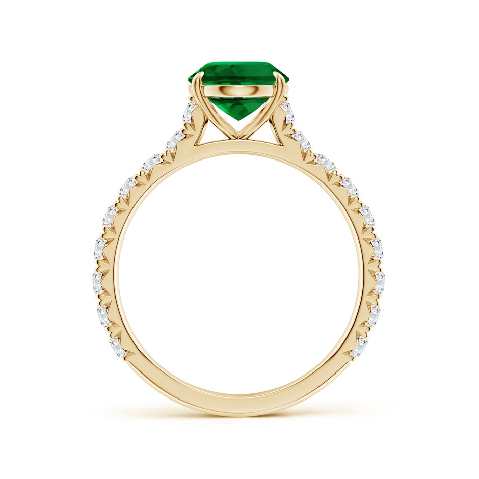 9x7mm Labgrown Oval Lab-Grown Emerald Two Tone Engagement Ring with Accents in Yellow Gold side 199