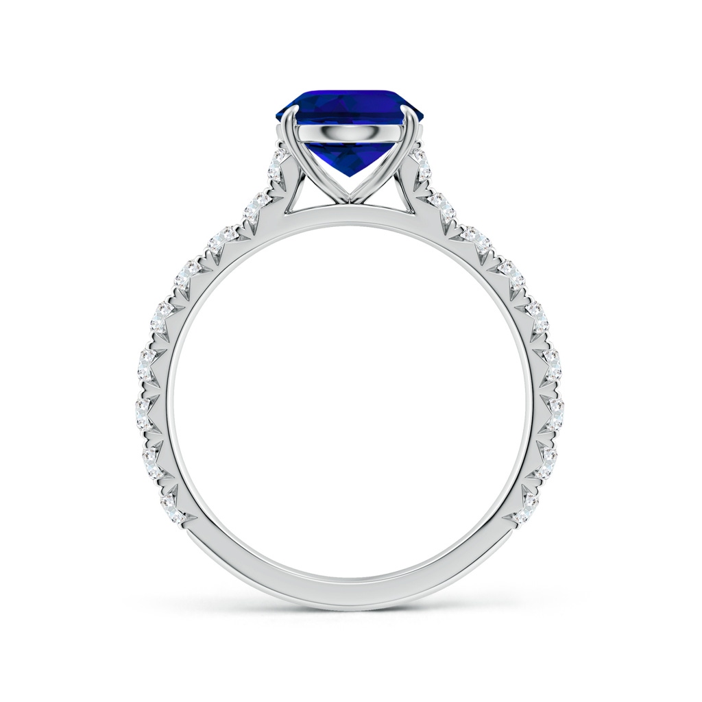 9x7mm Labgrown Oval Lab-Grown Blue Sapphire Two Tone Engagement Ring with Accents in White Gold Side 199