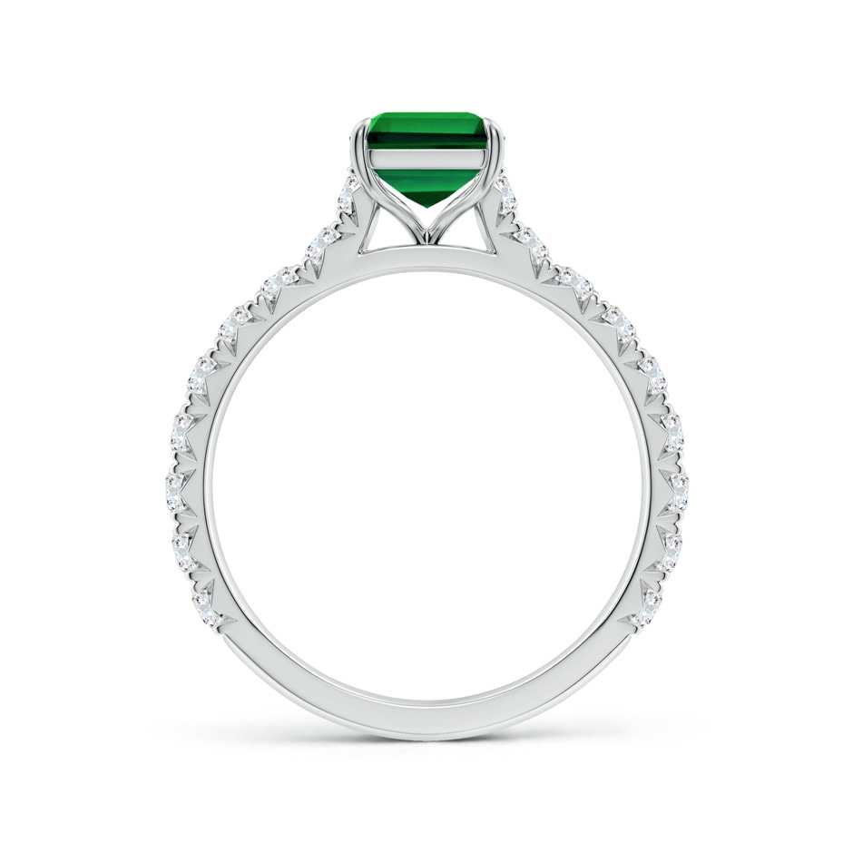 8x6mm Labgrown Emerald-Cut Lab-Grown Emerald Two Tone Engagement Ring with Accents in White Gold side 199