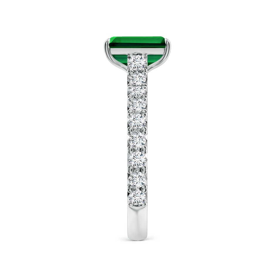 8x6mm Labgrown Emerald-Cut Lab-Grown Emerald Two Tone Engagement Ring with Accents in White Gold side 299