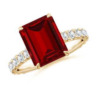 Emerald Cut Lab-Grown Lab Grown Ruby