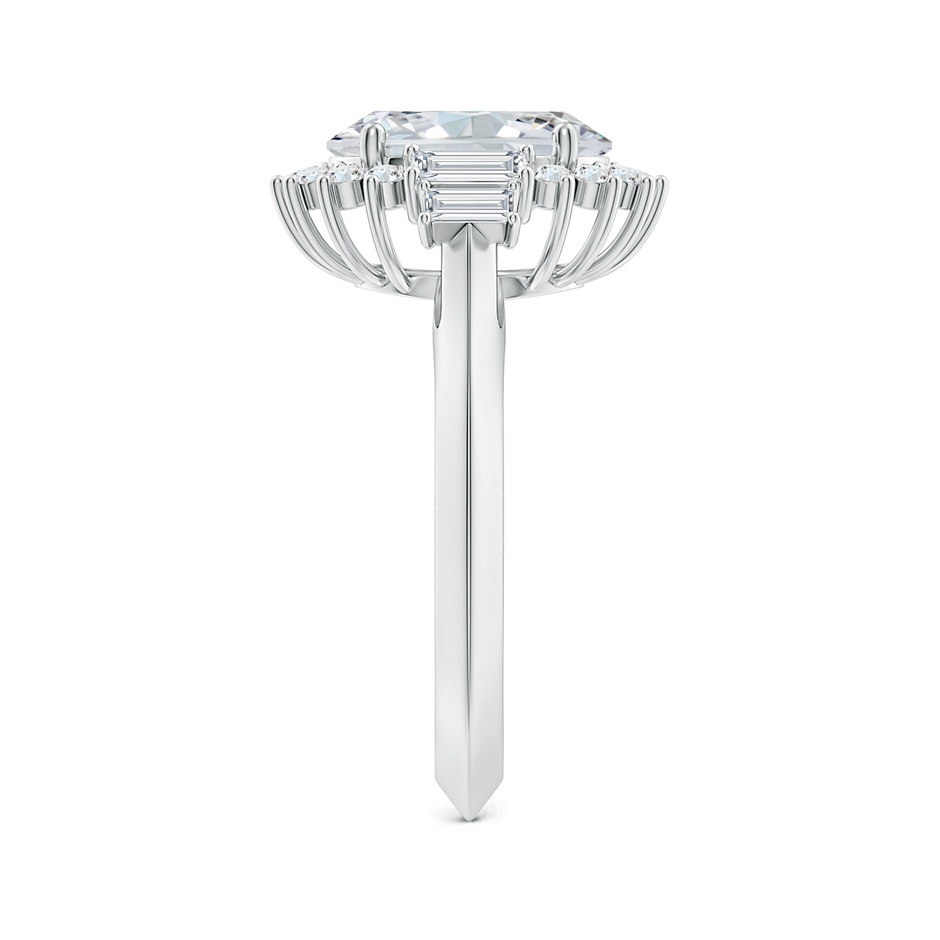 10x8mm FGVS Oval Lab-Grown Diamond Halo Knife-Edge Shank Engagement Ring in P950 Platinum side 299