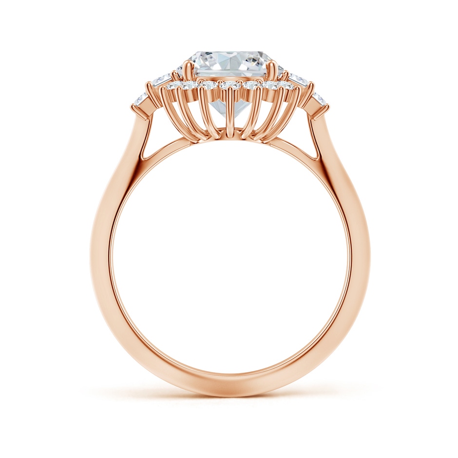 10x8mm FGVS Oval Lab-Grown Diamond Halo Knife-Edge Shank Engagement Ring in Rose Gold side 199