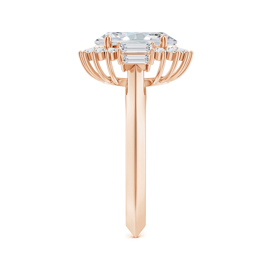 10x8mm FGVS Oval Lab-Grown Diamond Halo Knife-Edge Shank Engagement Ring in Rose Gold side 299