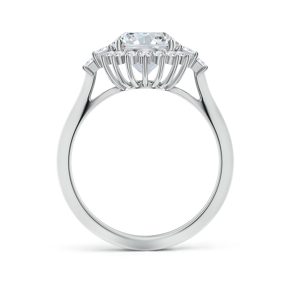 10x8mm FGVS Oval Lab-Grown Diamond Halo Knife-Edge Shank Engagement Ring in White Gold side 199