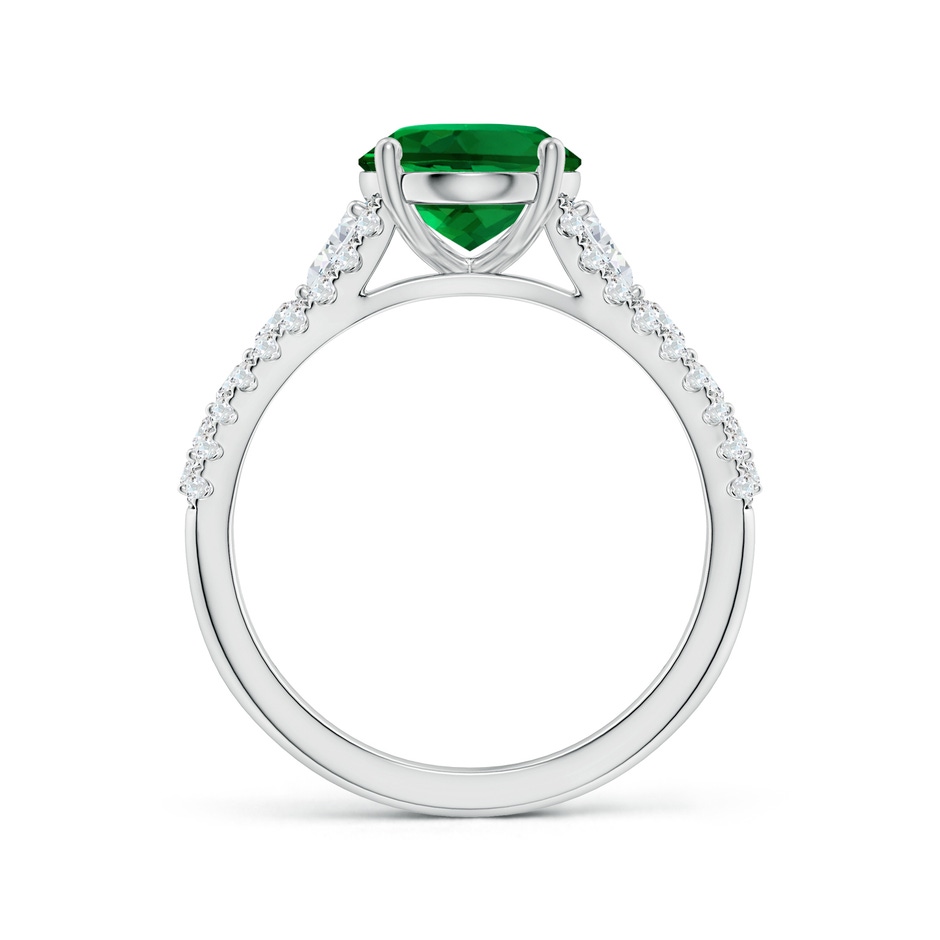 10x8mm Labgrown Classic Oval Lab-Grown Emerald Split Shank Engagement Ring with Accents in White Gold side 199