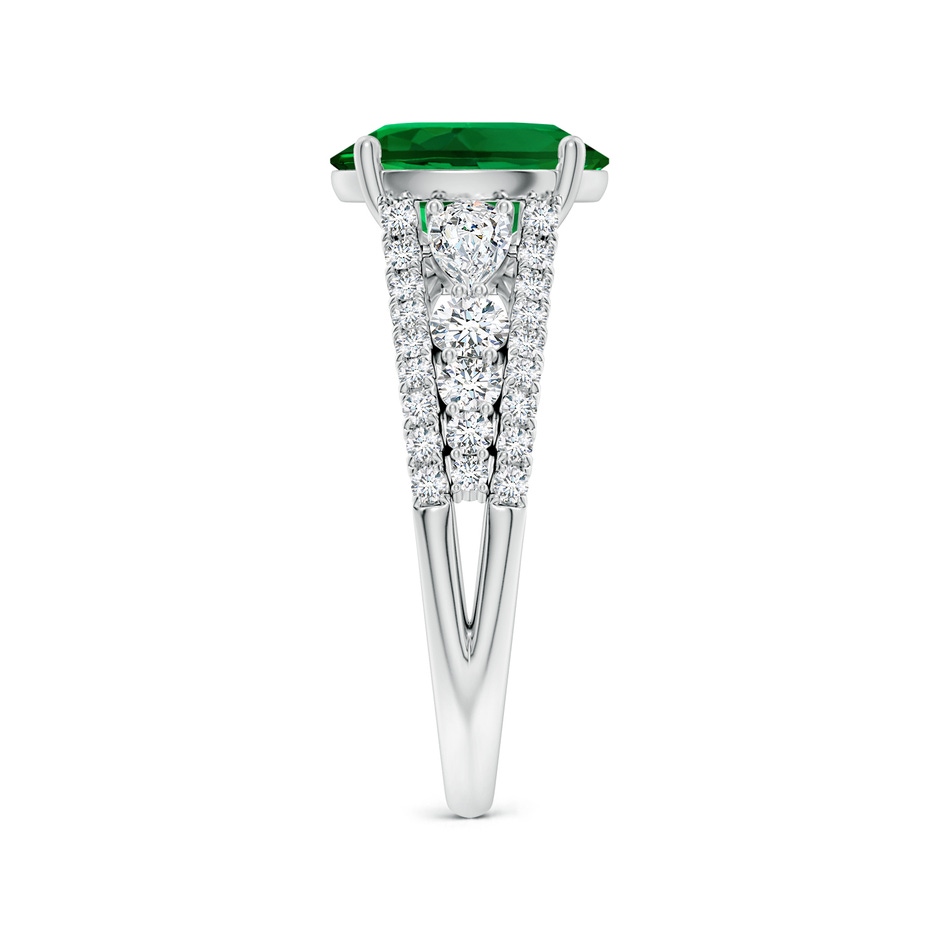 10x8mm Labgrown Classic Oval Lab-Grown Emerald Split Shank Engagement Ring with Accents in White Gold side 299