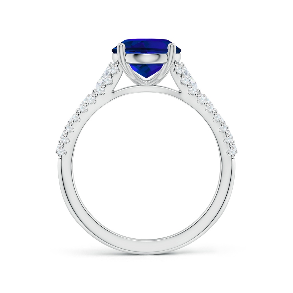 10x8mm Labgrown Classic Oval Lab-Grown Blue Sapphire Split Shank Engagement Ring with Accents in White Gold Side 199