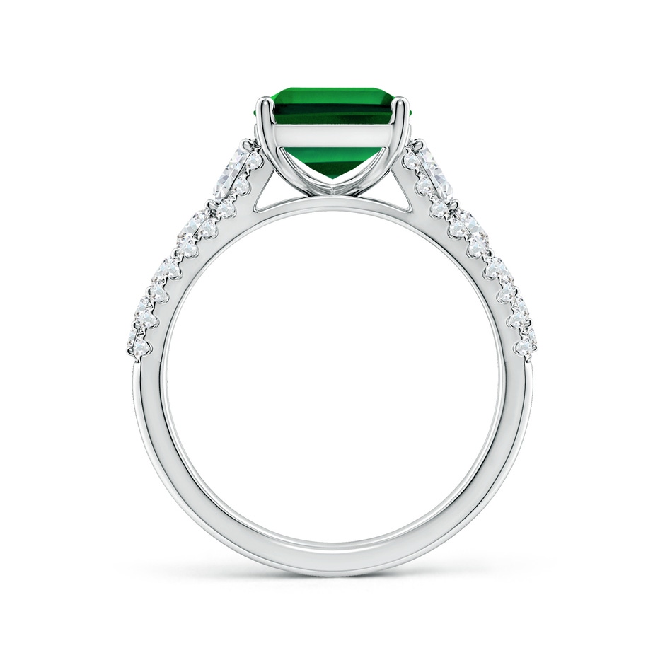 10x8mm Labgrown Classic Emerald-Cut Lab-Grown Emerald Split Shank Engagement Ring with Accents in White Gold side 199