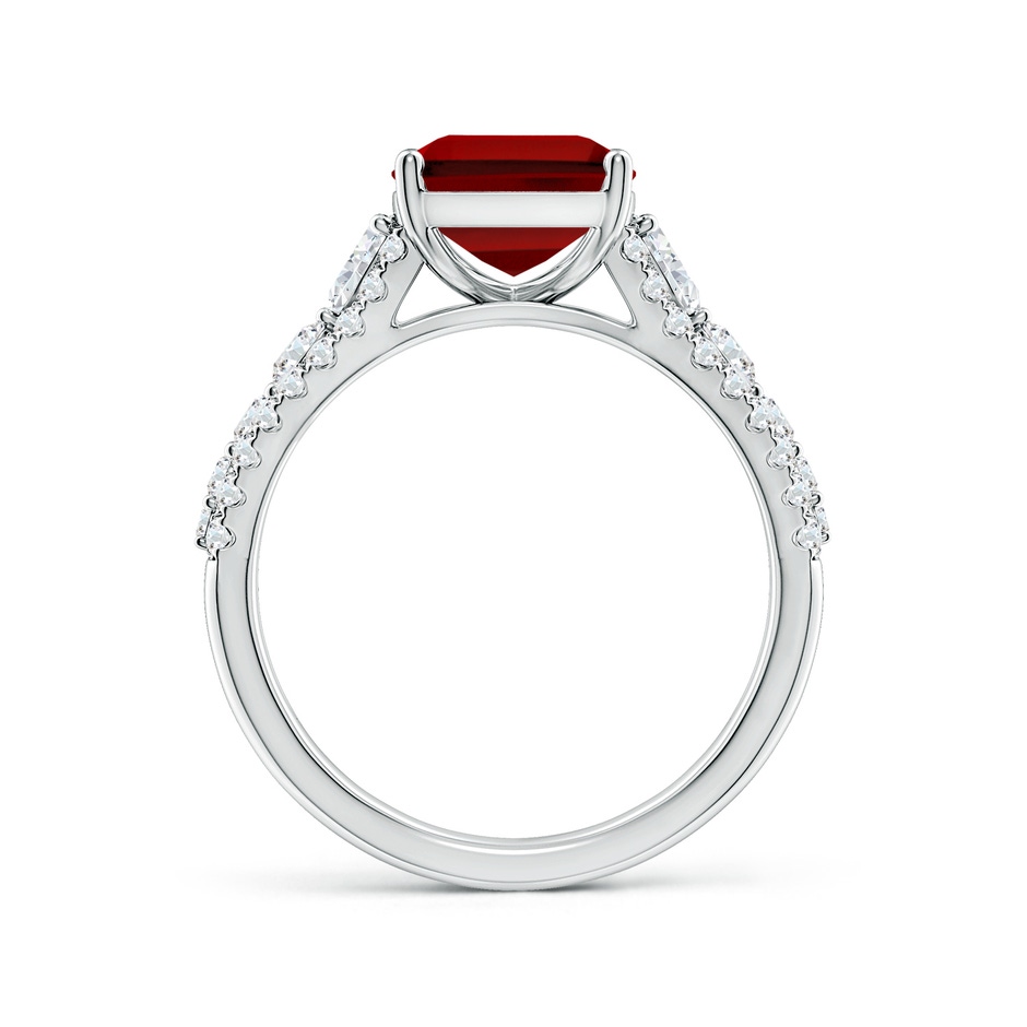 10x8mm Labgrown Classic Emerald-Cut Lab-Grown Ruby Split Shank Engagement Ring with Accents in P950 Platinum side 199