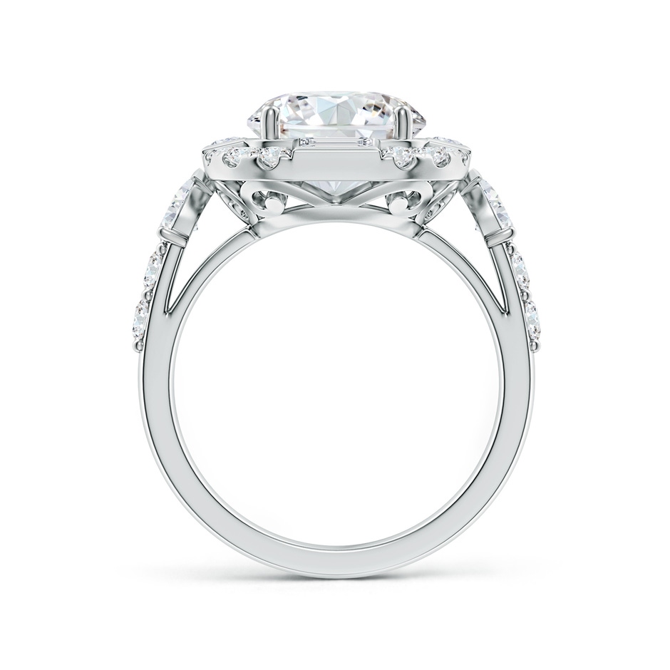 9.2mm FGVS Round Lab-Grown Diamond Unique Halo Engagement Ring with Accents in White Gold side 199