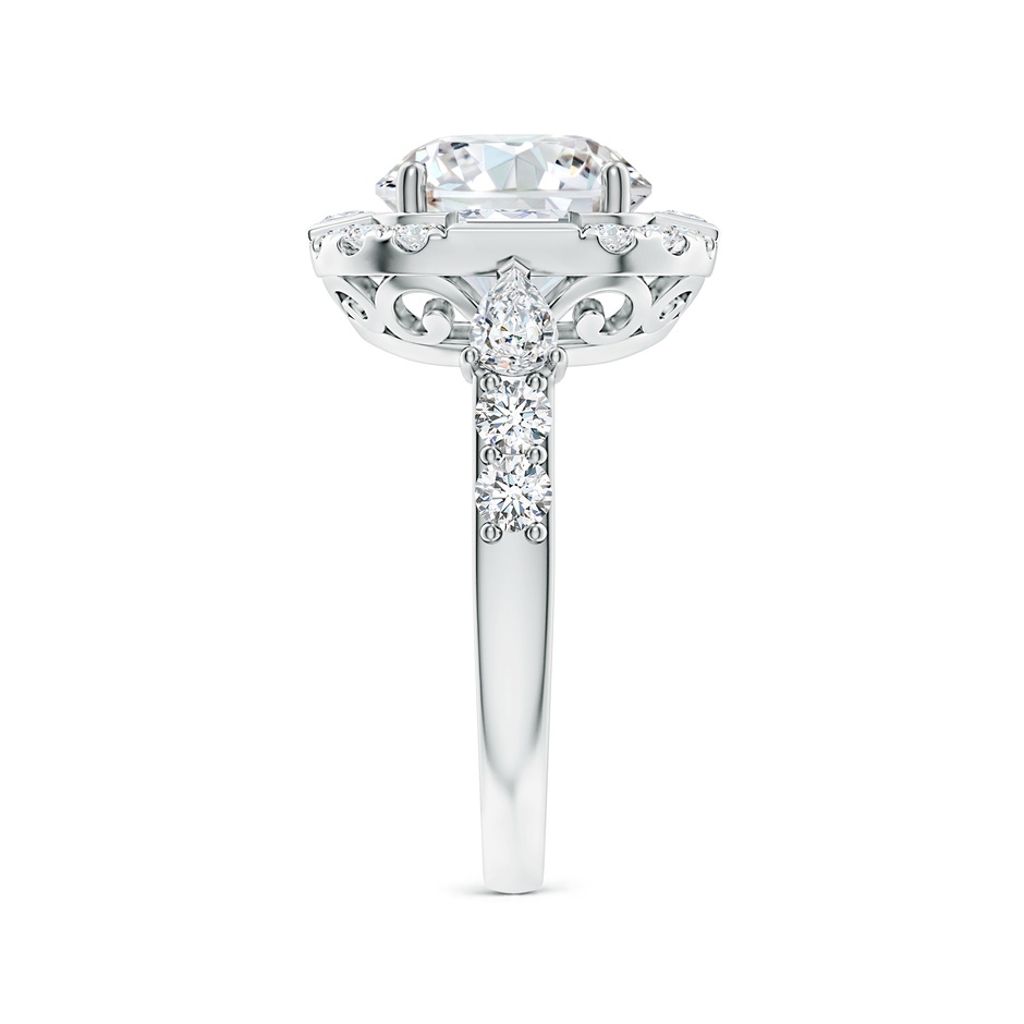 9.2mm FGVS Round Lab-Grown Diamond Unique Halo Engagement Ring with Accents in White Gold side 299