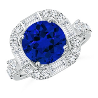 Round Lab-Grown Lab Grown Blue Sapphire