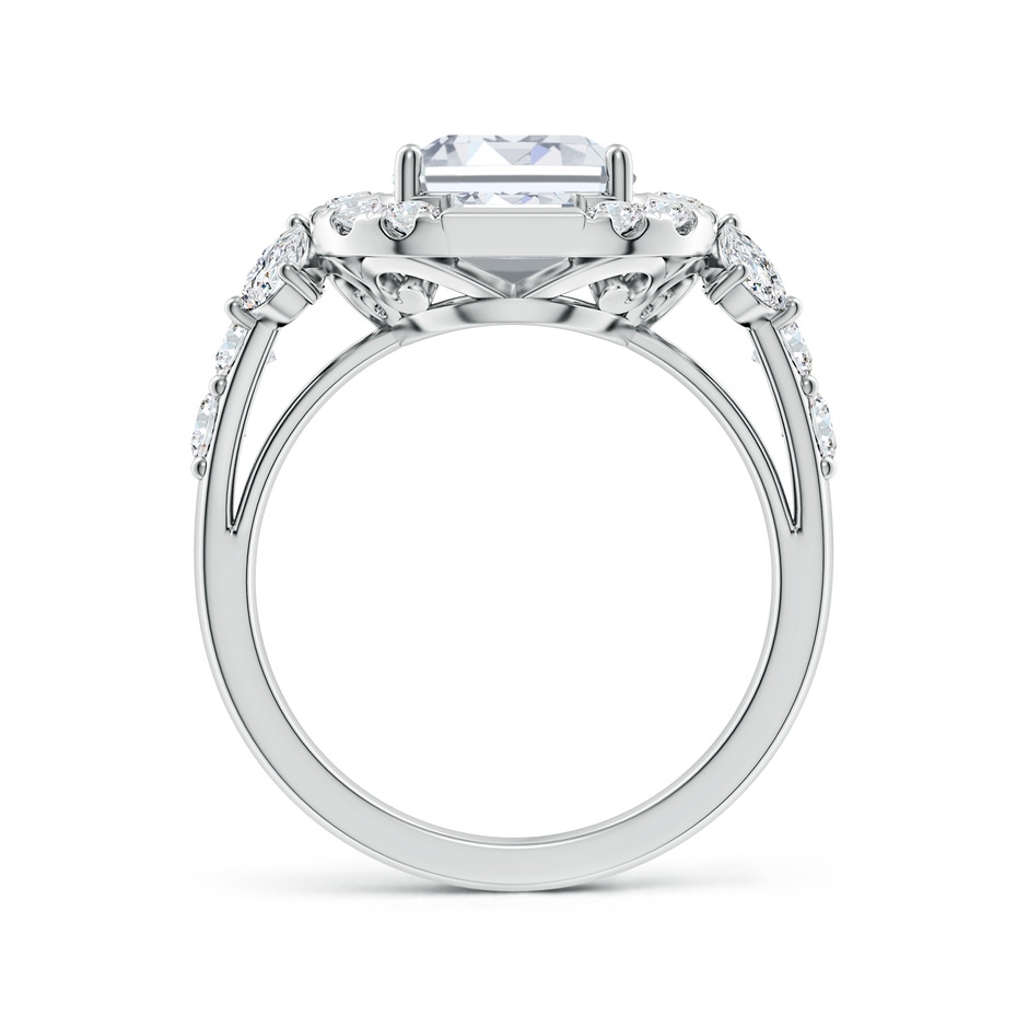 10x7mm FGVS Emerald-Cut Lab-Grown Diamond Unique Halo Engagement Ring with Accents in White Gold side 199