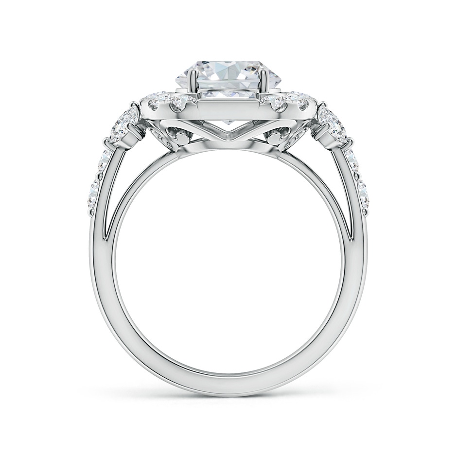 10x8mm FGVS Oval Lab-Grown Diamond Unique Halo Engagement Ring with Accents in White Gold side 199