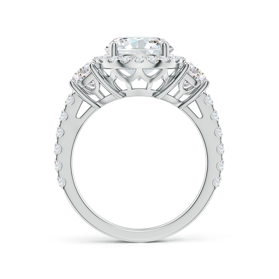 9.2mm FGVS Round and Half Moon Lab-Grown Diamond Halo Engagement Ring in White Gold side 199