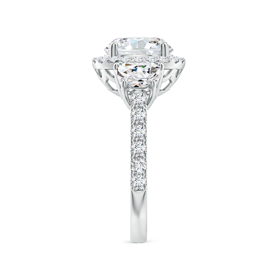 9.2mm FGVS Round and Half Moon Lab-Grown Diamond Halo Engagement Ring in White Gold side 299