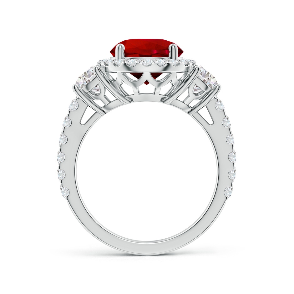 9mm Labgrown Round Lab-Grown Ruby and Half Moon Diamond Halo Engagement Ring in White Gold side 199