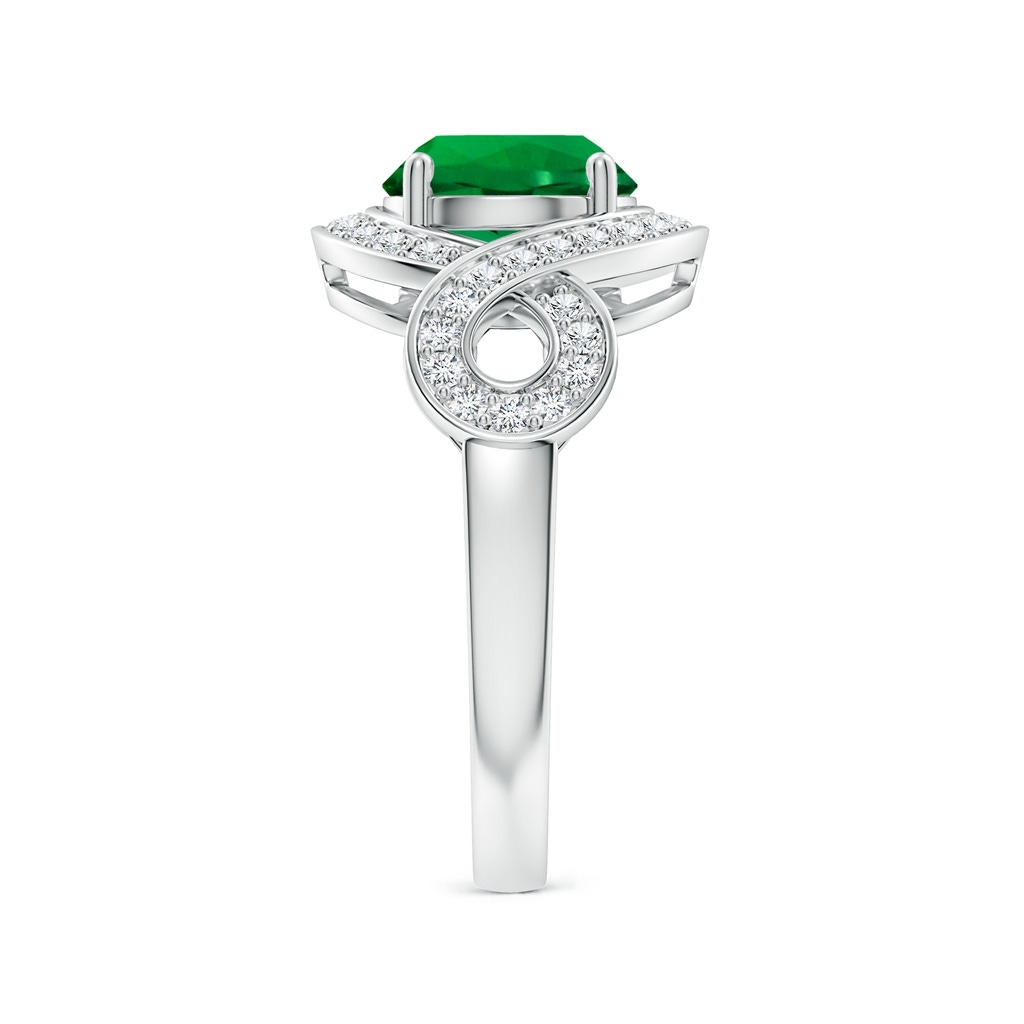 8mm Labgrown Round Lab-Grown Emerald Infinity Engagement Ring with Accents in White Gold Side 299