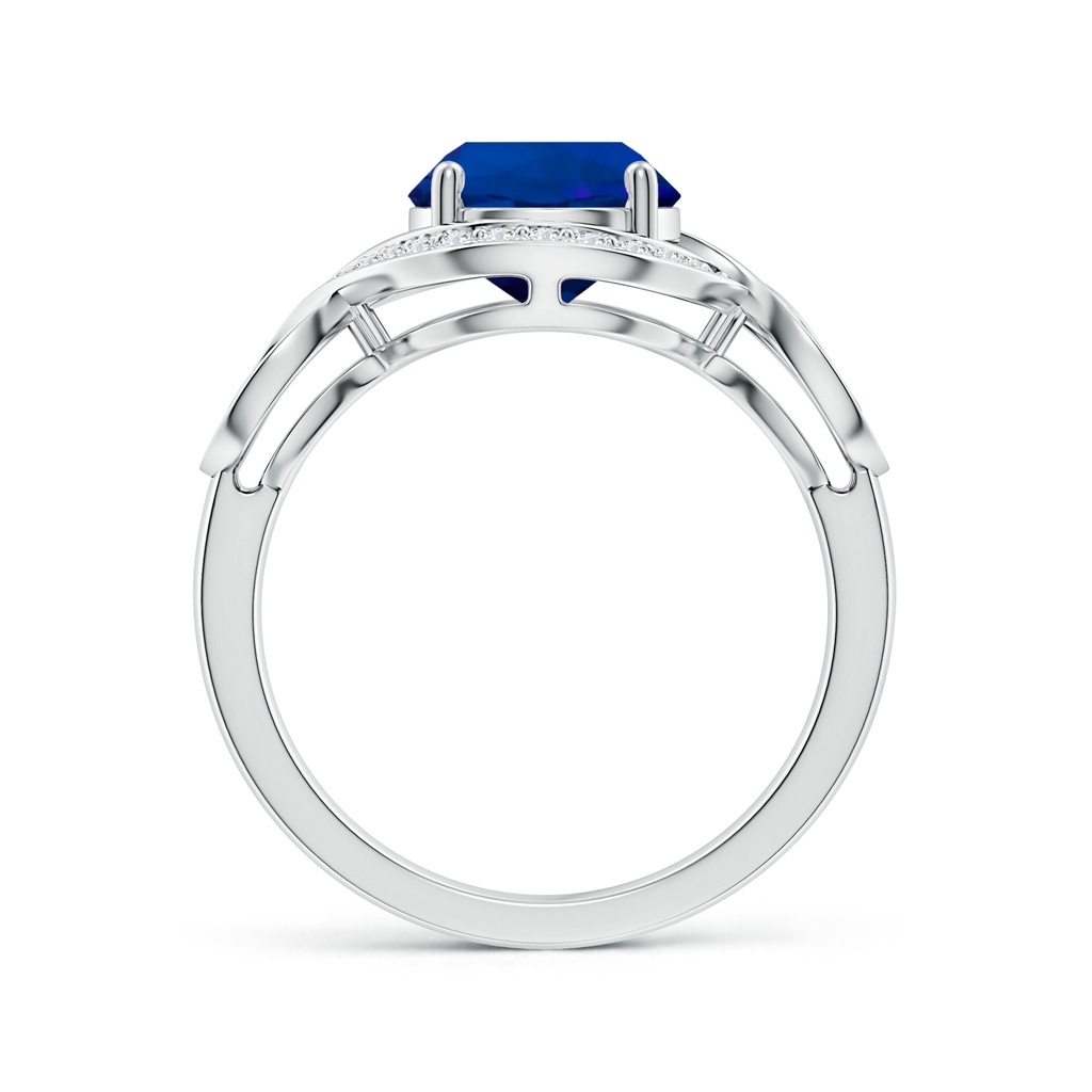 8mm Labgrown Round Lab-Grown Blue Sapphire Infinity Engagement Ring with Accents in White Gold Side 199