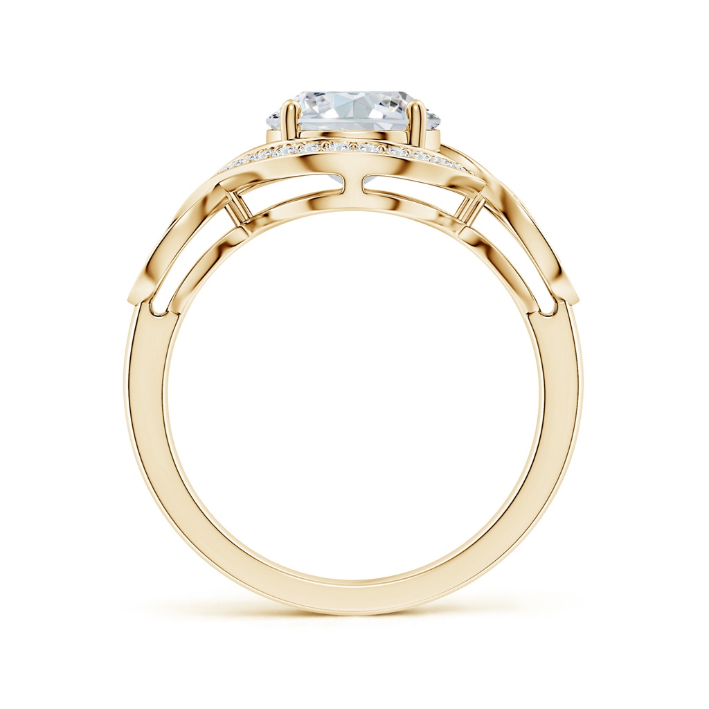 10x8mm FGVS Oval Lab-Grown Diamond Infinity Engagement Ring with Accents in Yellow Gold - side 199