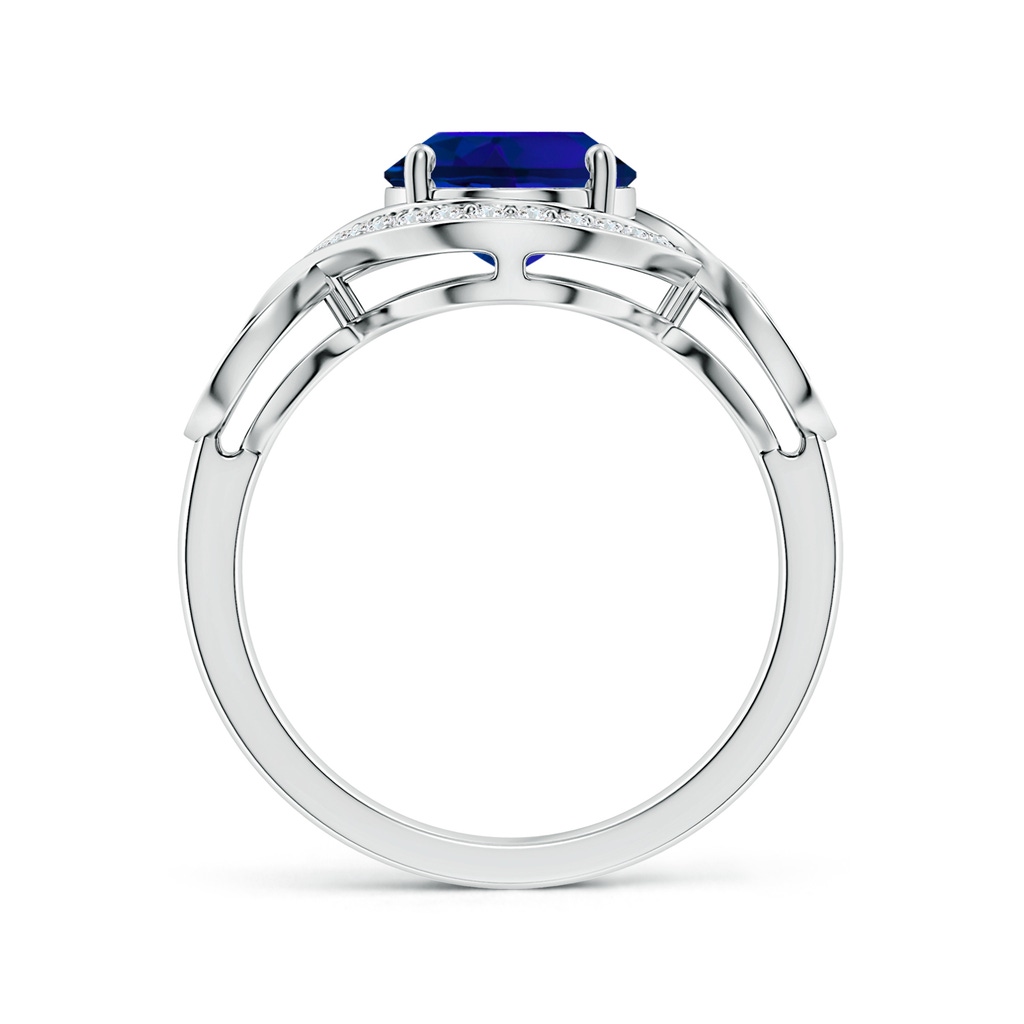 10x8mm Labgrown Oval Lab-Grown Blue Sapphire Infinity Engagement Ring with Accents in White Gold Side 199