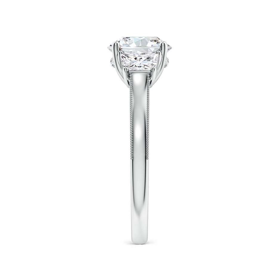 8.1mm FGVS Round and Trapezoid Lab-Grown Diamond Hidden Halo Engagement Ring in White Gold side 299