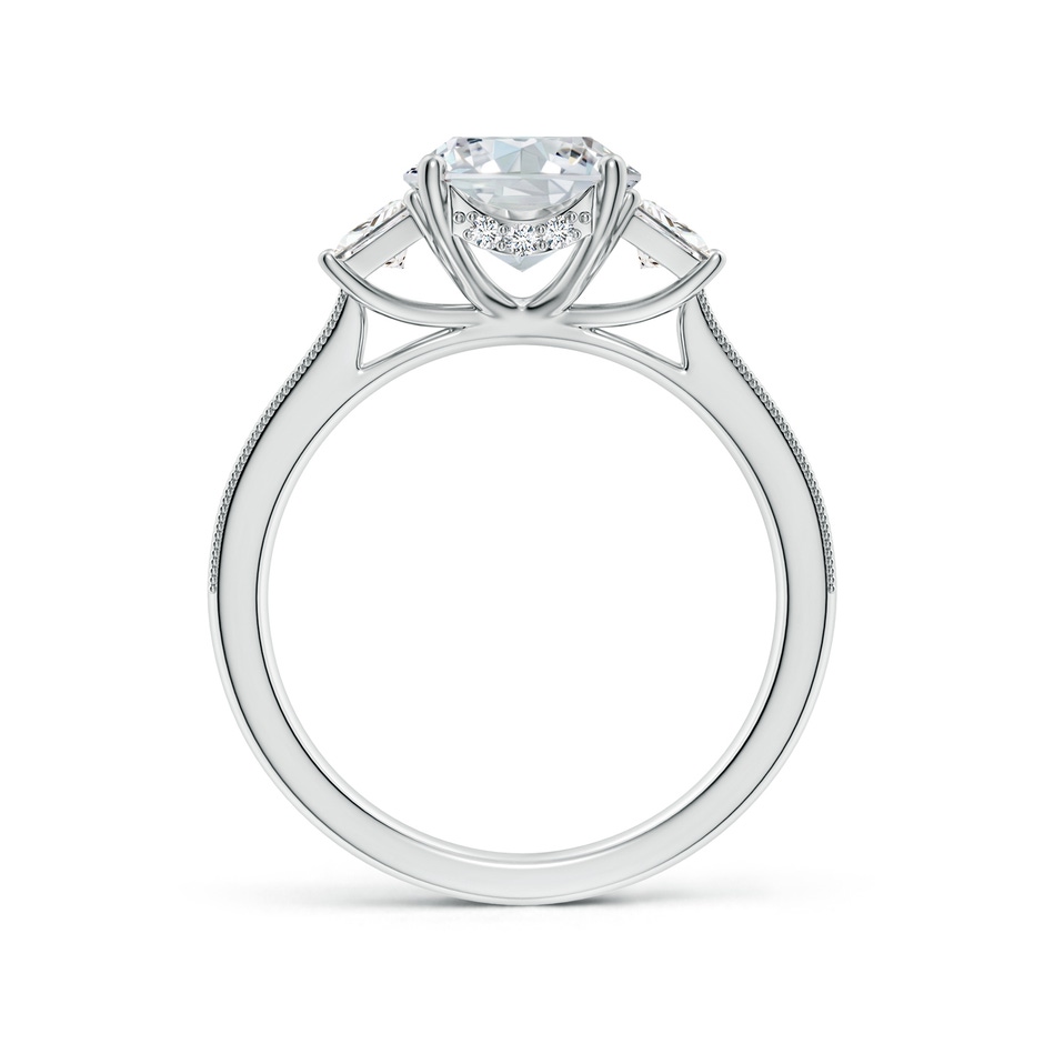 10x8mm FGVS Oval and Trapezoid Lab-Grown Diamond Hidden Halo Engagement Ring in 18K White Gold side 199