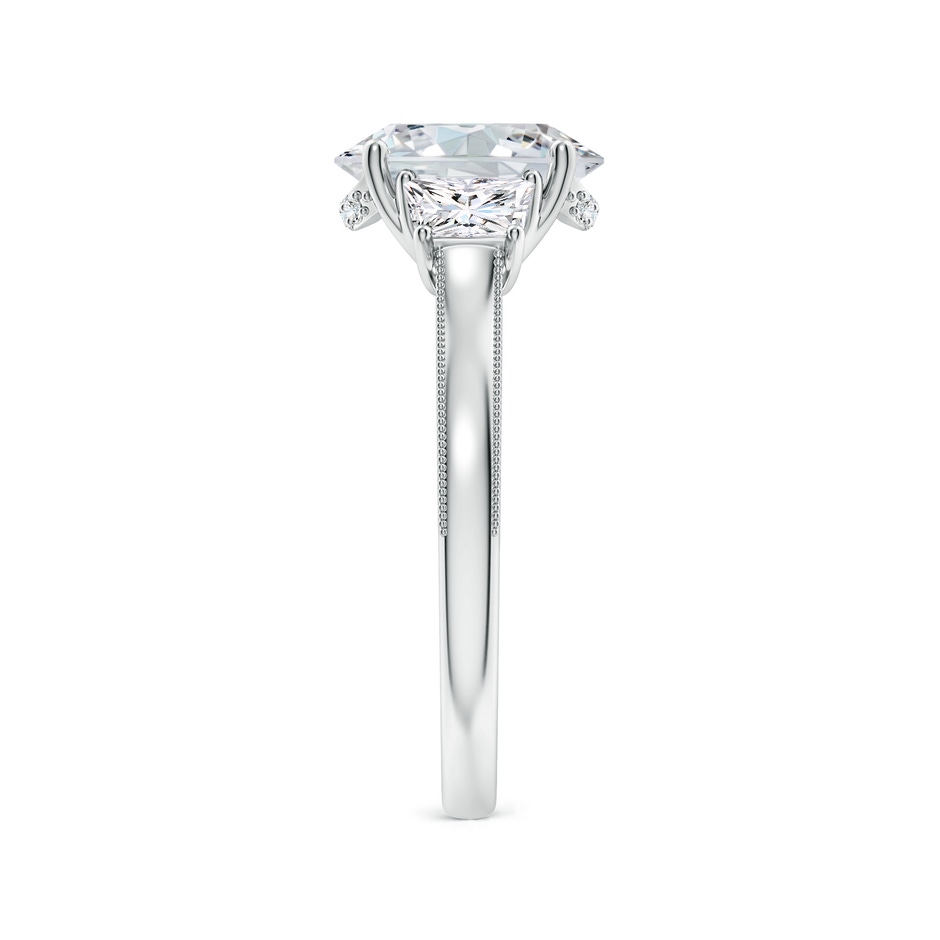 10x8mm FGVS Oval and Trapezoid Lab-Grown Diamond Hidden Halo Engagement Ring in 18K White Gold side 299