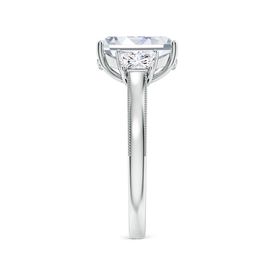 10x7mm FGVS Emerald-Cut and Trapezoid Lab-Grown Diamond Hidden Halo Engagement Ring in P950 Platinum side 299