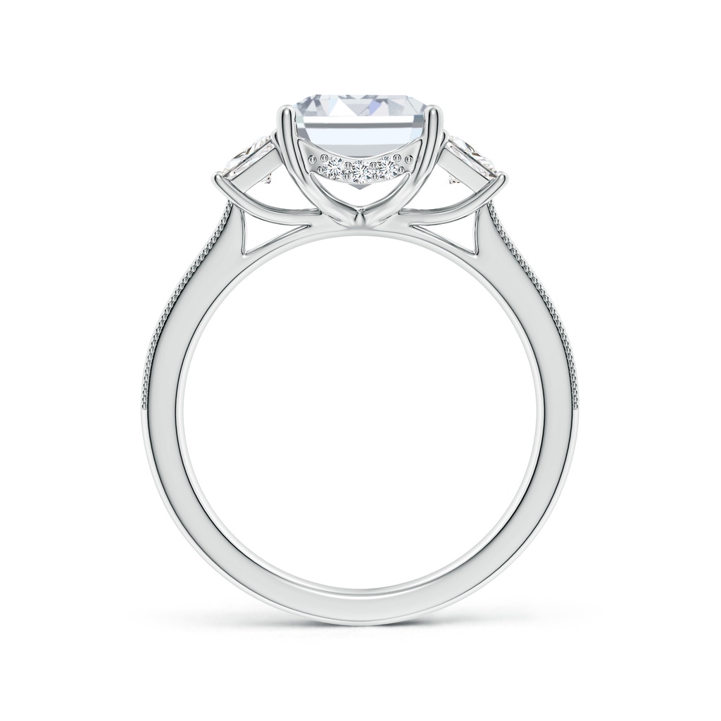 10x7mm FGVS Emerald-Cut and Trapezoid Lab-Grown Diamond Hidden Halo Engagement Ring in White Gold - side 199