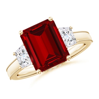 Emerald Cut Lab-Grown Lab Grown Ruby