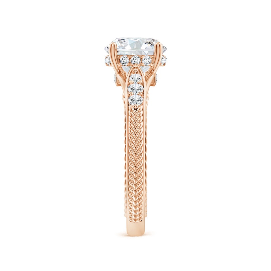 8.1mm FGVS Vintage Inspired Round Lab-Grown Diamond Hidden Halo Engagement Ring in 18K Rose Gold side 299