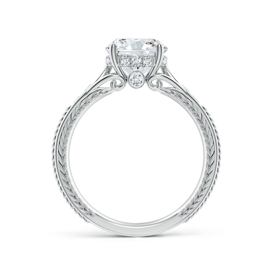 8.1mm FGVS Vintage Inspired Round Lab-Grown Diamond Hidden Halo Engagement Ring in P950 Platinum side 199